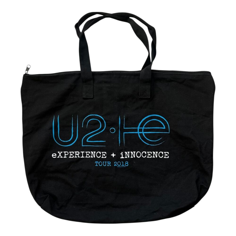 U2 Experience + Innocence Tour 2018 Black Canvas Tote Bag